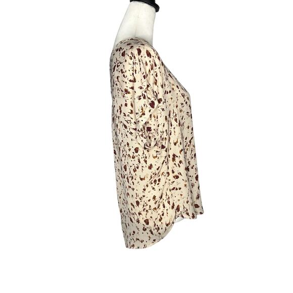 Maurices Tan Purple Short Sleeve Top Medium - Picture 3 of 3